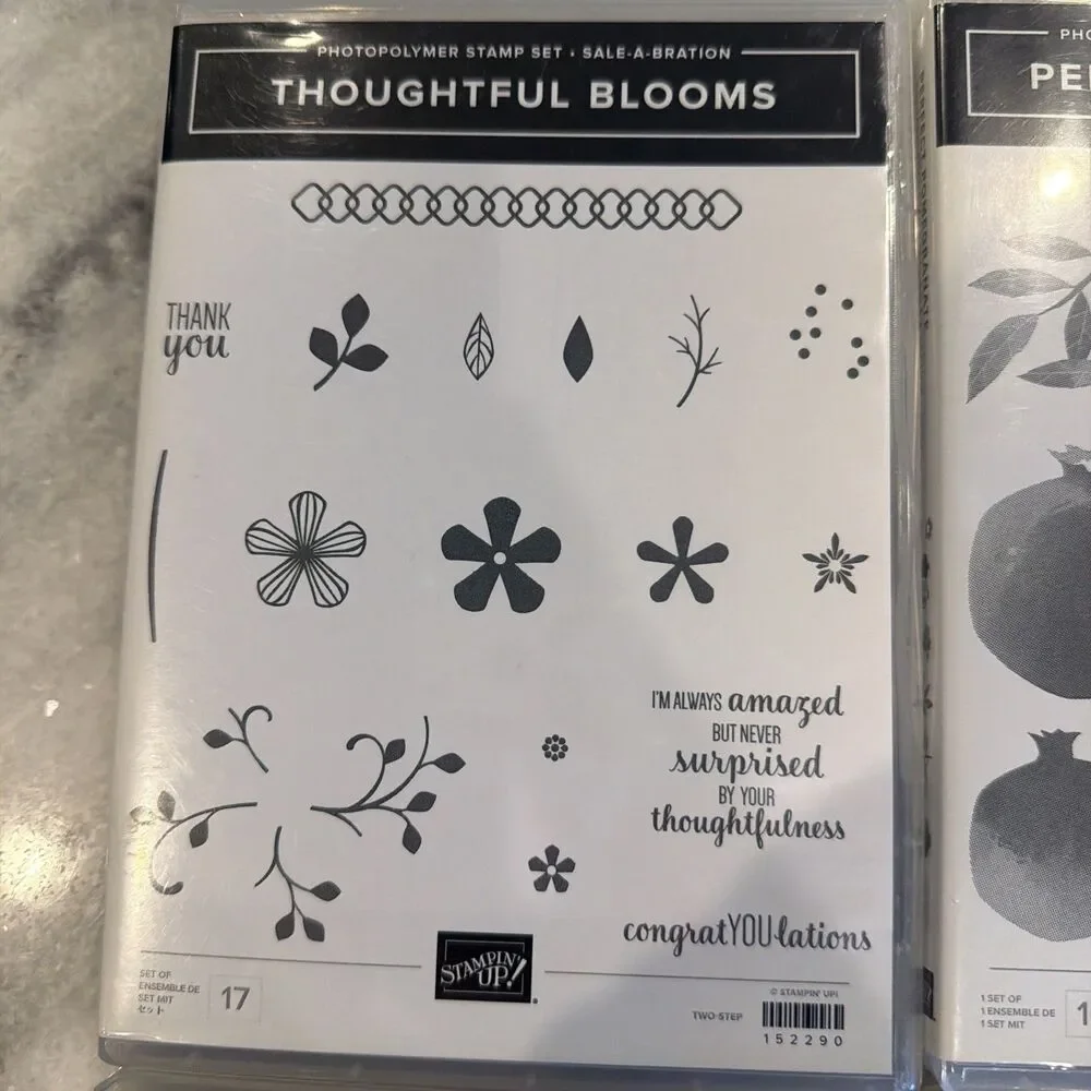 Stampin Up! Lot Of 4 Stamp Sets Flowers Holiday Plants Sentiment 37 Total Stamps